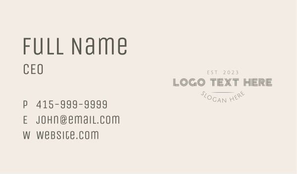 Simple Unique Wordmark Business Card Design Image Preview
