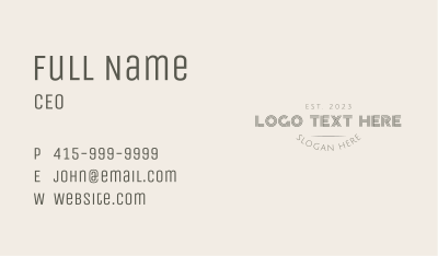 Simple Unique Wordmark Business Card Image Preview