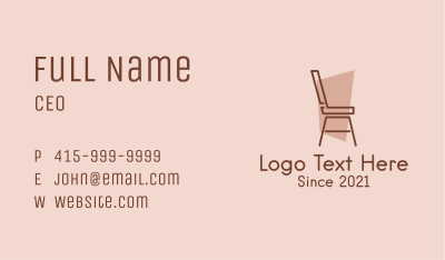 Minimalist Chair Design Business Card
