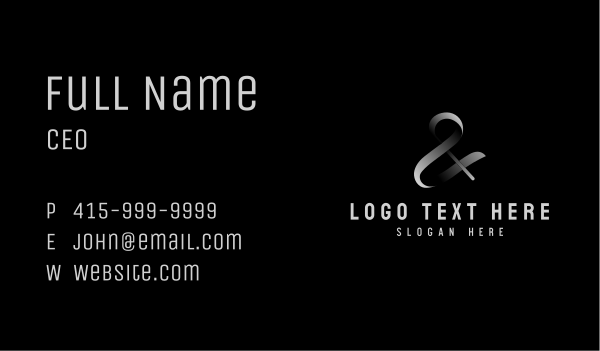 Upscale Ampersand Lettering Business Card Design Image Preview