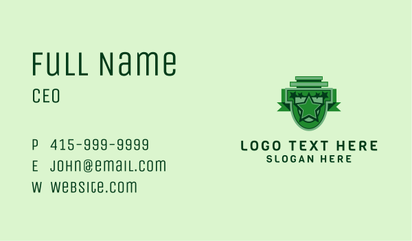 Green Star Emblem  Business Card Design Image Preview