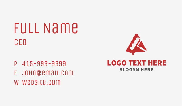Red Paint Roller Triangle Business Card Design Image Preview