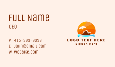 Island Beach Rock Business Card Image Preview
