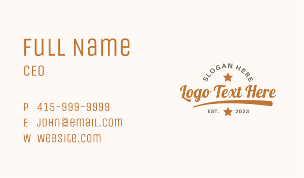 Retro Hipster Wordmark Business Card Design Image Preview