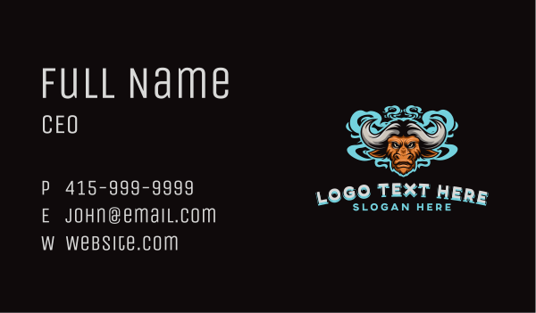 Smoke Bison Gaming Business Card Design Image Preview