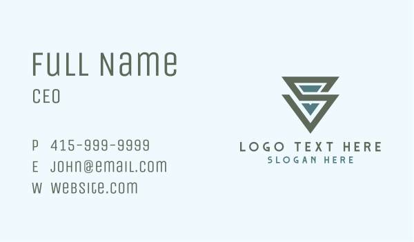 Geometric Triangle Letter S Business Card Design Image Preview