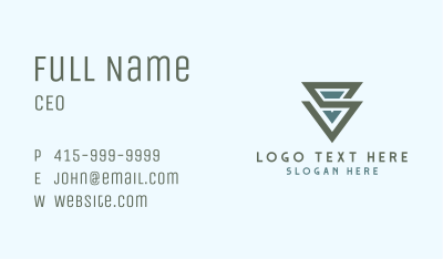 Geometric Triangle Letter S Business Card Image Preview