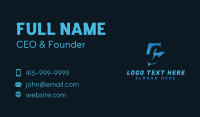 Lightning Power Letter C  Business Card Image Preview