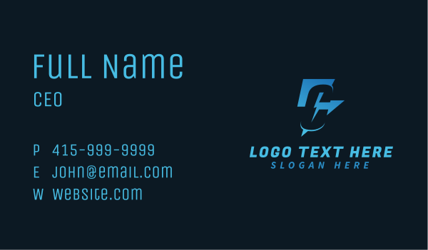 Lightning Power Letter C  Business Card Design Image Preview