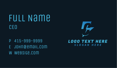 Lightning Power Letter C  Business Card Image Preview