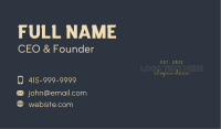 Gold Elegant Signature Wordmark Business Card Image Preview