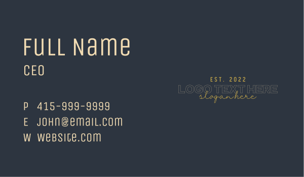 Gold Elegant Signature Wordmark Business Card Design Image Preview