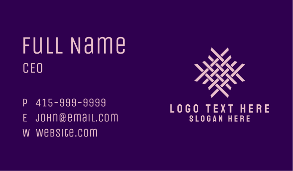 Rattan Textile Pattern Business Card Design Image Preview