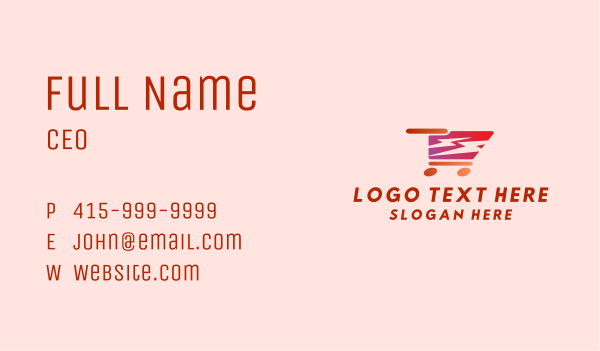 Shopping Cart Bolt Business Card Design Image Preview