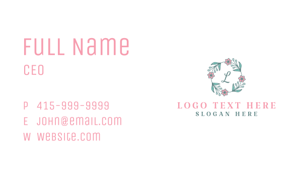 Flower Wreath Decor Letter Business Card Design Image Preview