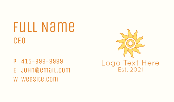 Tropical Summer Sun Business Card Design Image Preview