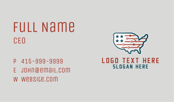 Tech Map USA Business Card Design Image Preview