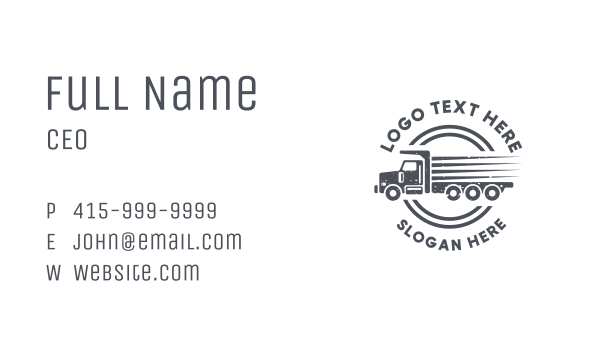 Retro Logistics Truck Business Card Design Image Preview