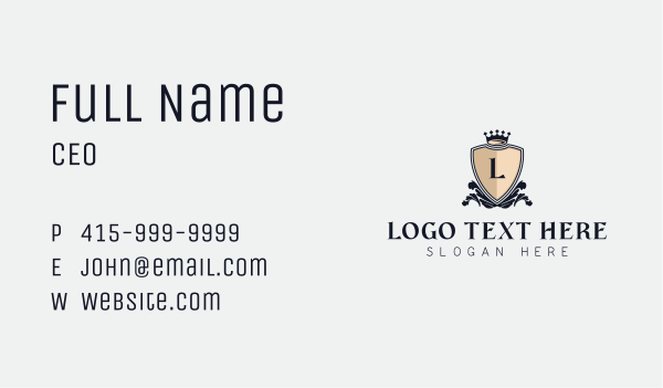 Shield Crown Wreath Business Card Design Image Preview