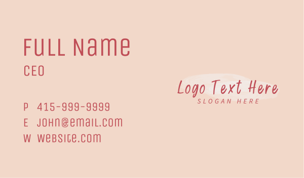 Cursive Feminine Watercolor Business Card Design Image Preview