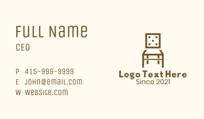 Dice Wooden Chair Business Card Image Preview