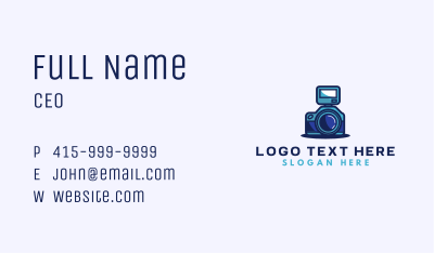 Flash Photography Camera Business Card Image Preview