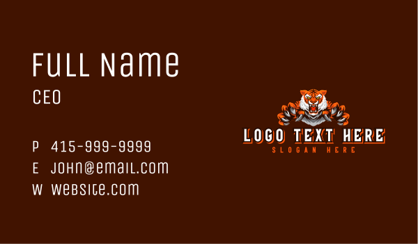 Fierce Tiger Claw Business Card Design Image Preview