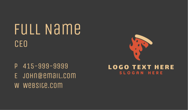 Flaming Pizza Gourmet Business Card Design Image Preview