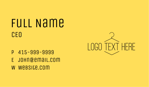 Minimalist Clothing Wordmark Business Card Design