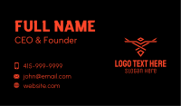 Red Tribal Bird Gaming Business Card Image Preview