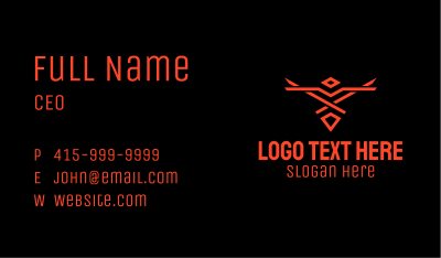 Red Tribal Bird Gaming Business Card