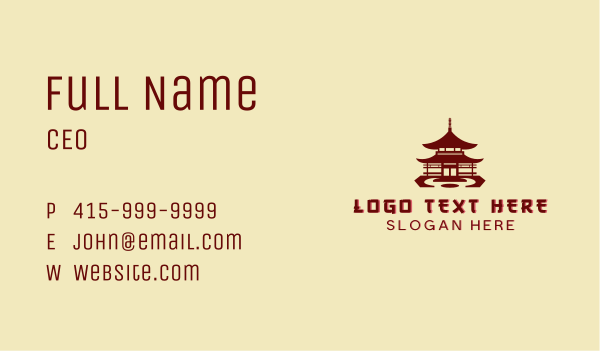 Japanese Pagoda Architecture Business Card Design Image Preview
