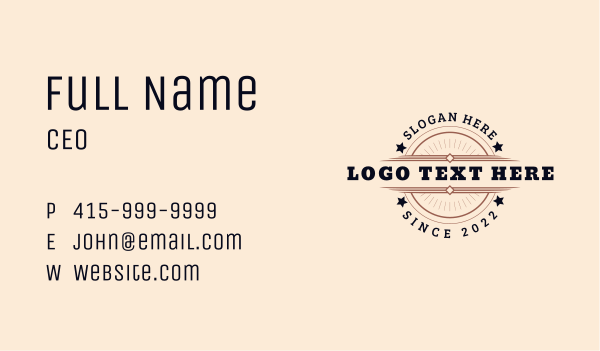 Western Star Badge Business Card Design Image Preview