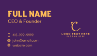 Gold Sparkle Letter C Business Card Design