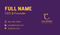 Gold Sparkle Letter C Business Card Design