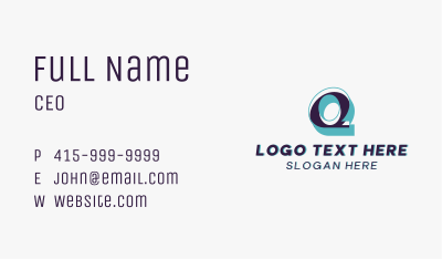 Generic Studio Letter Q Business Card Image Preview