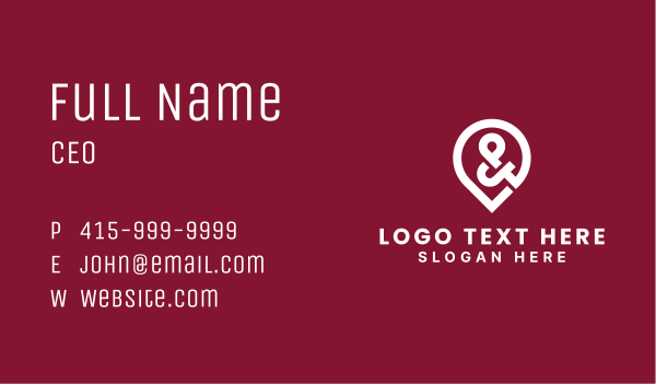 Location Pin Ampersand Business Card Design Image Preview