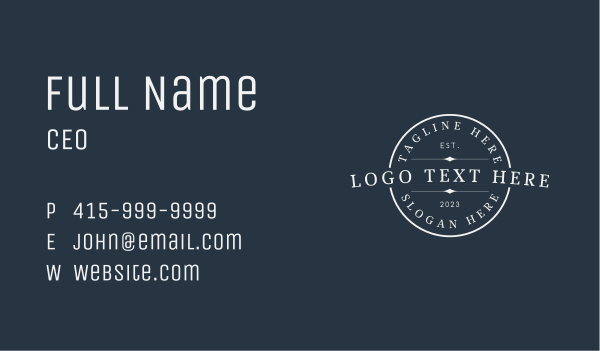 Vintage Hipster Wordmark Business Card Design Image Preview