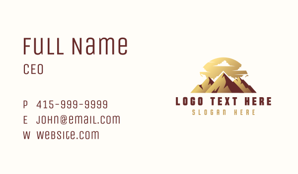 Mountain Outdoor Travel Business Card Design Image Preview