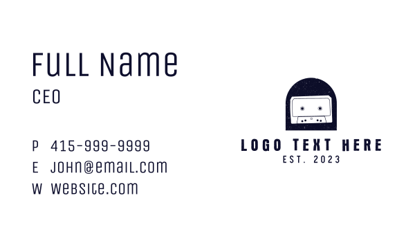 Grunge Cassette Tape Badge Business Card Design Image Preview