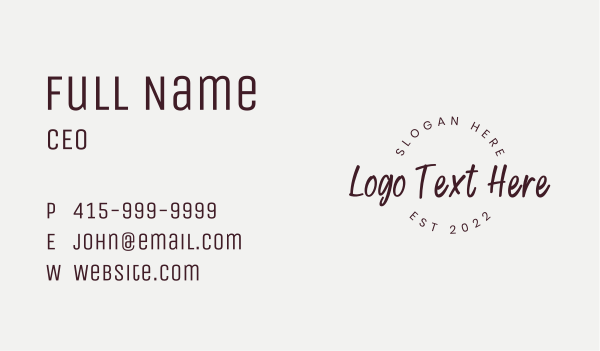 Generic Wordmark Business Business Card Design Image Preview