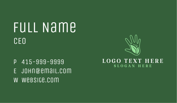 Eco Garden Hand  Business Card Design Image Preview