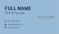 Blue Business Wordmark Business Card Image Preview