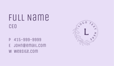 Organic Wreath Letter Business Card Image Preview