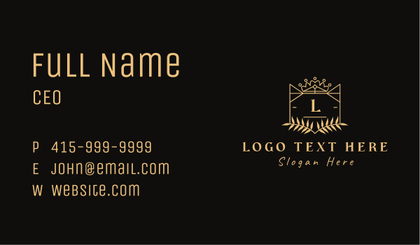 Fashion Crown Shield Business Card Design Image Preview