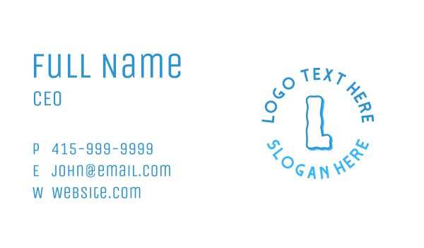 Cold Blue Letter Business Card Design Image Preview