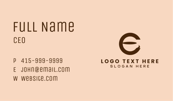 Brown Coffee Letter C Business Card Design Image Preview