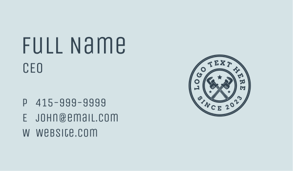 Hardware Wrench Plumbing Business Card Design Image Preview