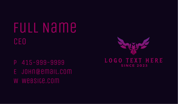 Winged Skull Letter M Business Card Design Image Preview