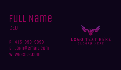 Winged Skull Letter M Business Card Image Preview